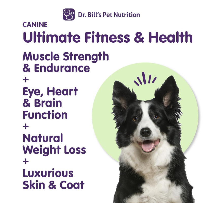 Dr. Bill’s Canine Ultimate Fitness & Health Vitamins for Dogs | Multivitamin for Dogs w/Coenzyme Q-10, Vitamin E, Vitamin D-3, Biotin, Folic Acid, Hyaluronic Acid Dog Vitamins and Supplements 340g 340 Grams
