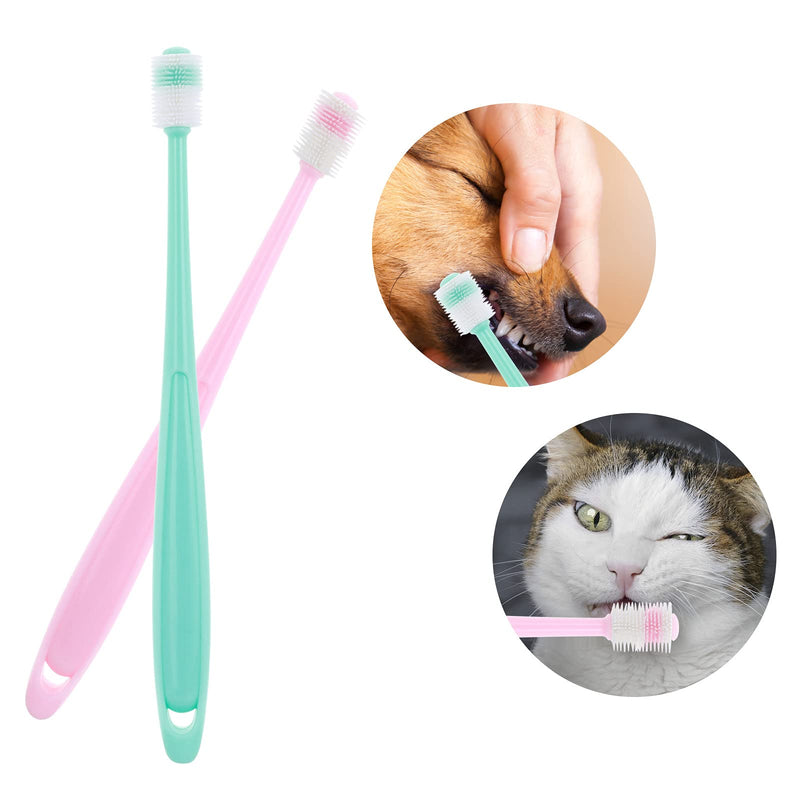 Molain 2 Pieces 360 Degree Dog Toothbrush, Soft Silicone Pet Toothbrushes with 2 Storage Boxes, Cat Toothbrush, Puppy Toothbrush, Dog Teeth Cleaning Set 1 stück (2er Pack)