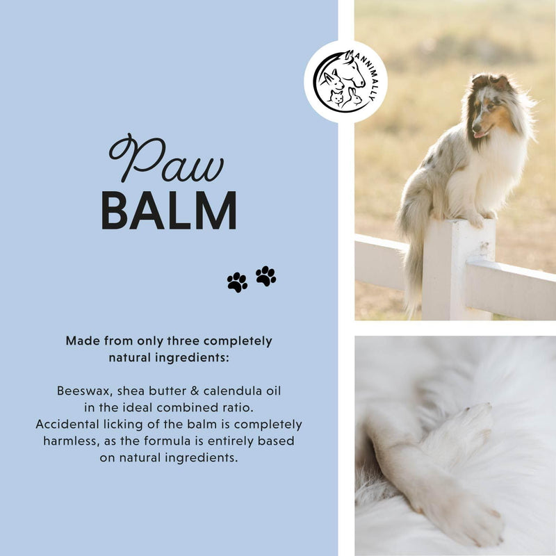 Dog Paw Balm and cat paw balm 50g - Dog nose balm with beeswax, shea butter & calendula oil - Paw ointment for dog paw protection in winter and wound healing - Paw balm for dogs & nose balm for dogs - PawsPlanet Australia