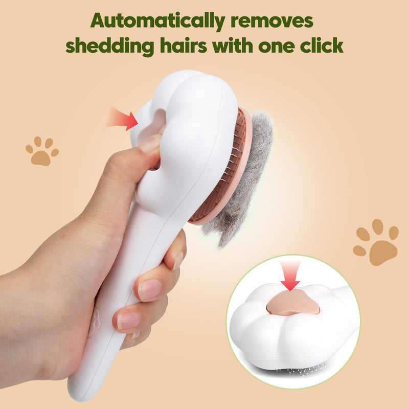 Self-Cleaning Cat Brush for Shedding with Cat Nail Clippers 2-Piece Set,Cat Brushes for Indoor Cats and Cat Nail Trimmer with Safety Guard Protective,Pet Hair Removal Tool for Cats and Dogs - PawsPlanet Australia