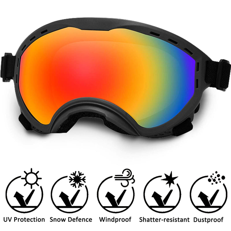 Dog Sunglasses with Adjustable Strap, UV Protection, Winproof Puppy Sunglasses, Suitable for Dogs Eyes Protection,Soft Dogs Goggles Large Black Frame Colored Lenses - PawsPlanet Australia