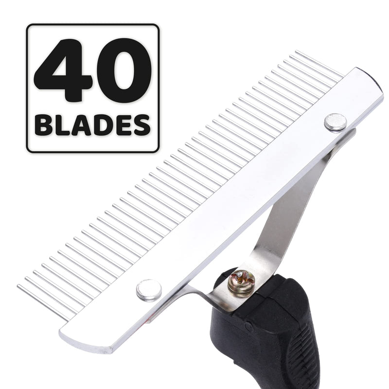 Undercoat Rake Brush Set, 3 Pack Long-Tooth Pet Brush - Dog Rake Brush & Steel Shedding Comb & Double-Sided Teech Comb for Double Coat Large Dogs, Horses - PawsPlanet Australia