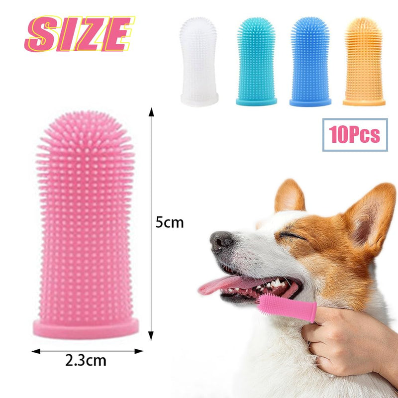 10 Pcs Dog Toothbrush Set Silicone Puppy Tooth Brush Dog Finger Toothbrush Cat Toothbrush Dog Teeth Cleaning Products for Dogs Cats Teeth Cleaning Dental Care(5 Color)