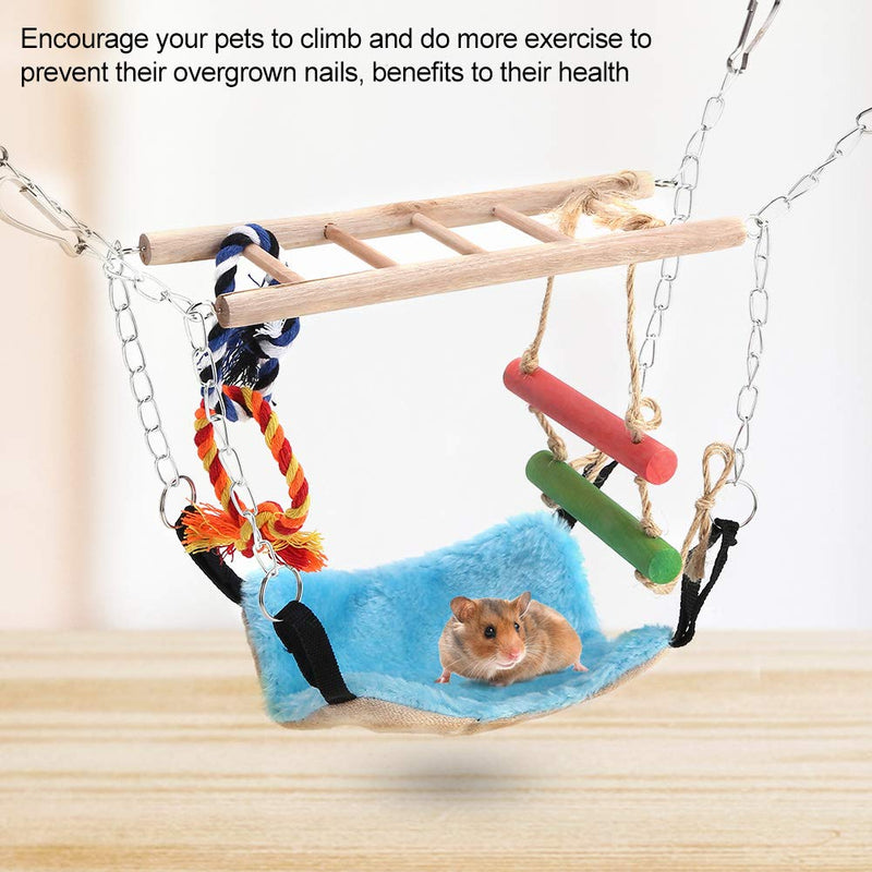 Pet Climbing Rope Net, Bird Climbing Rope Ladder Small Animal Ferret Parrot Rat Bird Swing Rope Hanging Net Cage Pets Swing Bed Toy for Birds Rats Hamster Small Animal Habitat Decor - PawsPlanet Australia