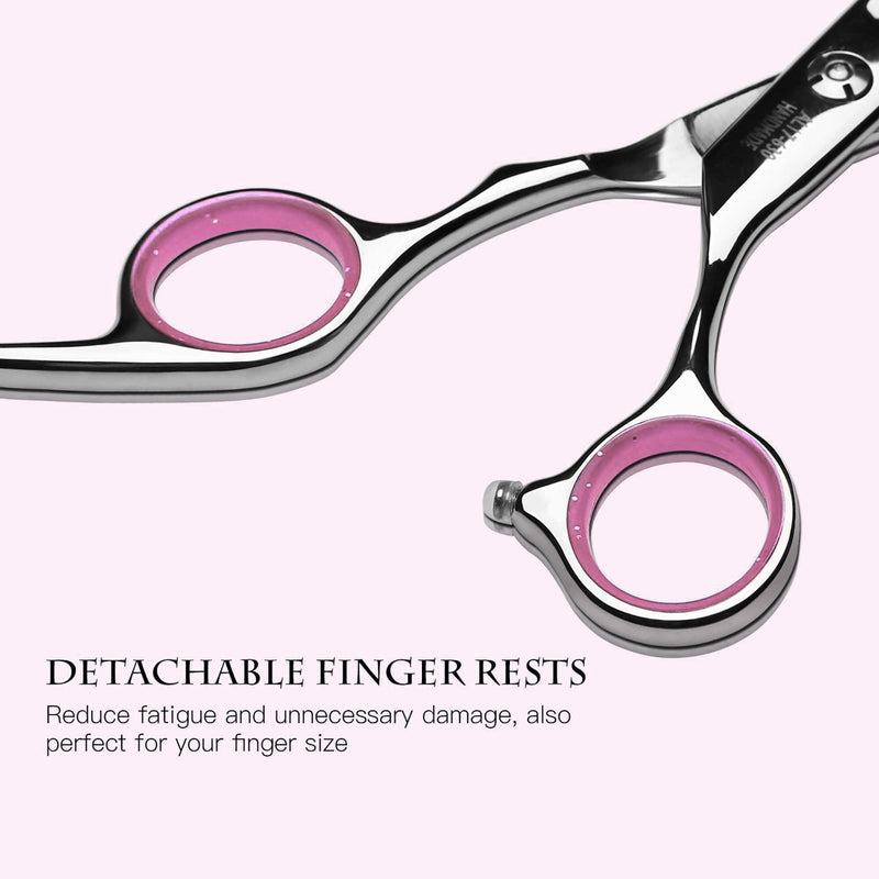 Hair Cutting Scissors Thinning Shears Kit ULG Professional Hairdressing Texturizing Salon Razor Edge Scissor Japanese Stainless Steel 6.5 inch Pink - PawsPlanet Australia