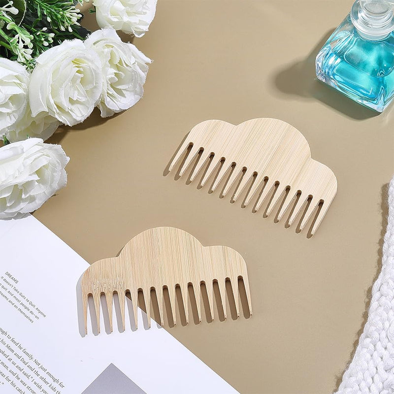 FREEBLOSS 2pcs Wooden Weaving Loom Comb Macrame Fringe Brush Pet Comb Macrame Brush Tool for Cotton Rope Open Knot Craft 3.9x2.5inch - PawsPlanet Australia