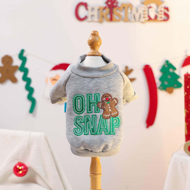 Christmas Pet Sweatshirt Coat with Gingerbread Design - Perfect Pet Christmas Outfit for Dogs and Cats (Medium, Gingerbread Coat) Medium - PawsPlanet Australia