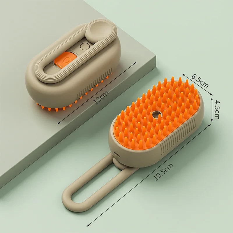 3 in 1 Cat Steam Brush for Shedding, Portable Anti-Static Grooming Comb for Cats & Dogs, Steam Misting Water Brush, Self-Cleaning Pet Hair Remover, Indoor Cat Spray Brushes for Cats & Dogs Brown - PawsPlanet Australia
