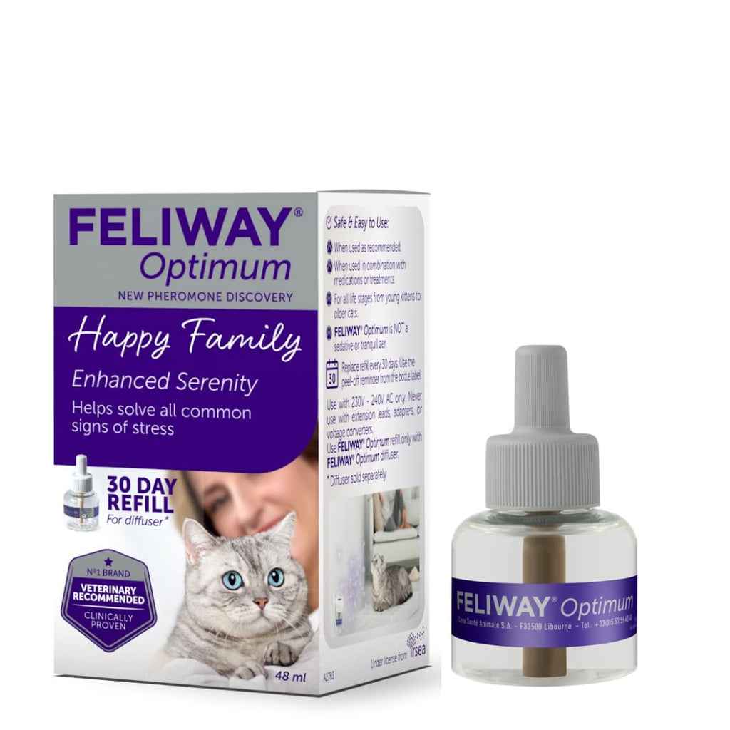 FELIWAY Optimum refill, the best solution to ease cat anxiety, cat conflict and stress in the home,48 ml (Pack of 1)