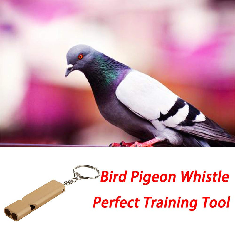 3 Pcs Birds Whistle Stainless Steel Training Training Flute Pet Behavior Training Tool for Pigeons Doves Parrot (Black, Gold, Silver)