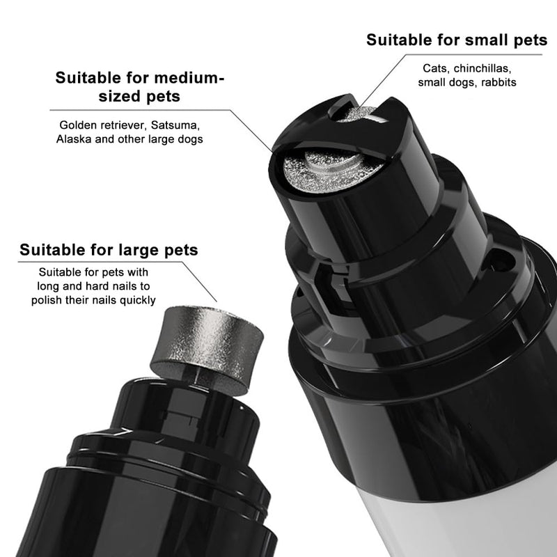 Dog Nail Grinder, Silent Dog Nail Trimmer with Two Adjustable & Under 50dB Low Noise, USB Rechargeable Pet Nail Grinder, Electric Pet Paws Grooming Smoothing Tool for Most Cat Dog Pet (White)