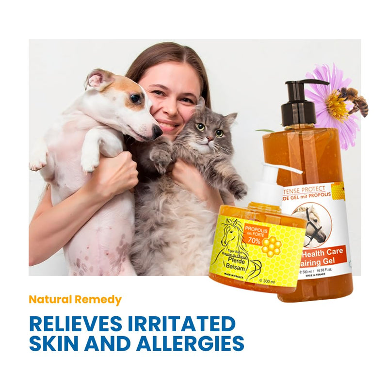 Bee Pollen Propolis, Gel Horses, Pets, Dogs, Cats, Cream for Wound, Skin Care, Moisturiser Ointment, Dry Itchy, Skin Pain, Relief, After Bite, Natural Alternative, 300 ml