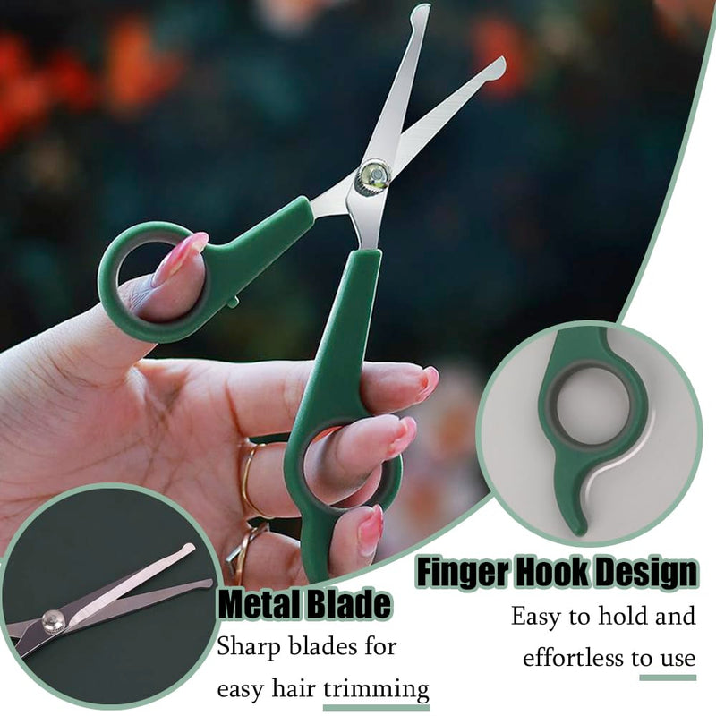 2 PCS Pet Grooming Scissors 2 Sizes Dog Hair Scissors Professional Pet Grooming Shears with Safety Round Tips for Dog Cat Body Ear Nose Face Paw Facial Fur Trimming - PawsPlanet Australia