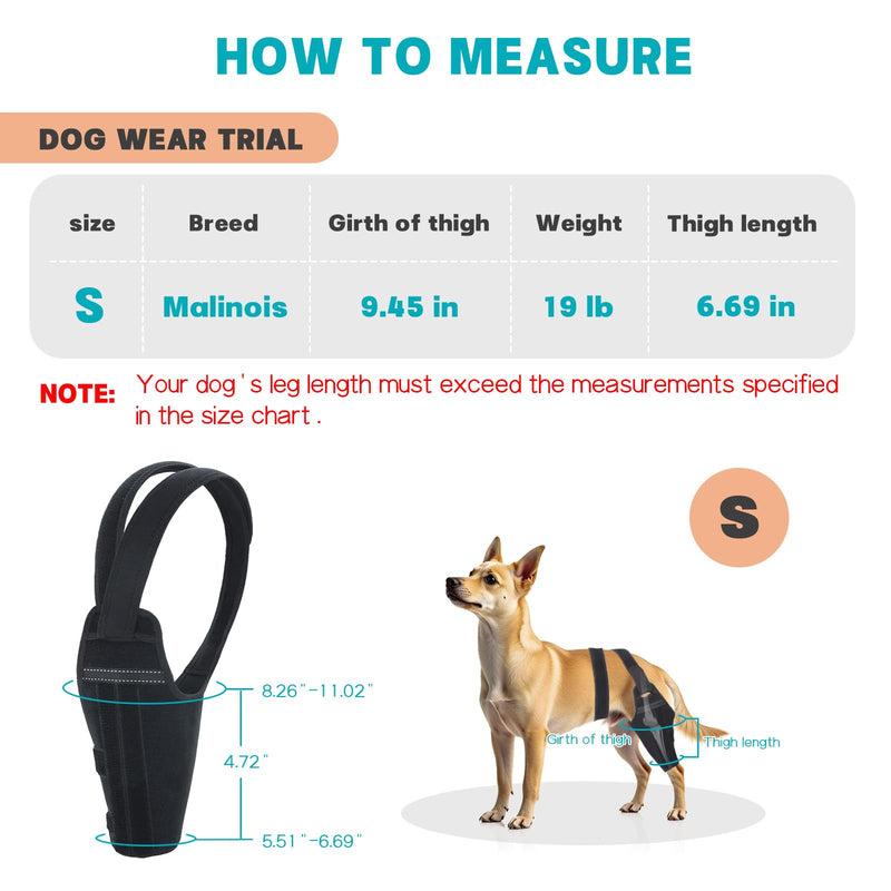 Dog Knee Brace–Adjustable Support Brace for Torn Acl Hind Legs with 2 Stabilizer Support to Reduces Pain, Ligament Injuries & Luxating Patella for Small Medium Large Dogs (Left Leg, S) Left Leg