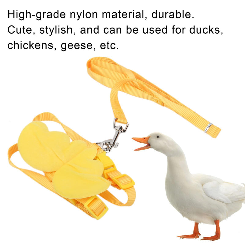 Duck Harness and Adjustable Chicken Walking Harness, Breathable Pet Vest for Duck Chicken Hen Training Walking Basic Leashes[Yellow M] Yellow M - PawsPlanet Australia