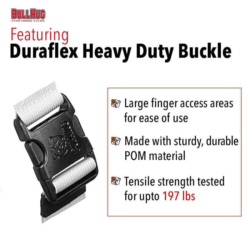 BULLHUG Adjustable Dog Harness– No Pull, No Choke – for English Bulldogs, French Bulldogs, Pugs & Broad-Chested Breeds – Easy, Safe Walks (Silver, Medium) SILVER Medium - (Neck: 17" - 20" Chest: 25" - 30") - PawsPlanet Australia