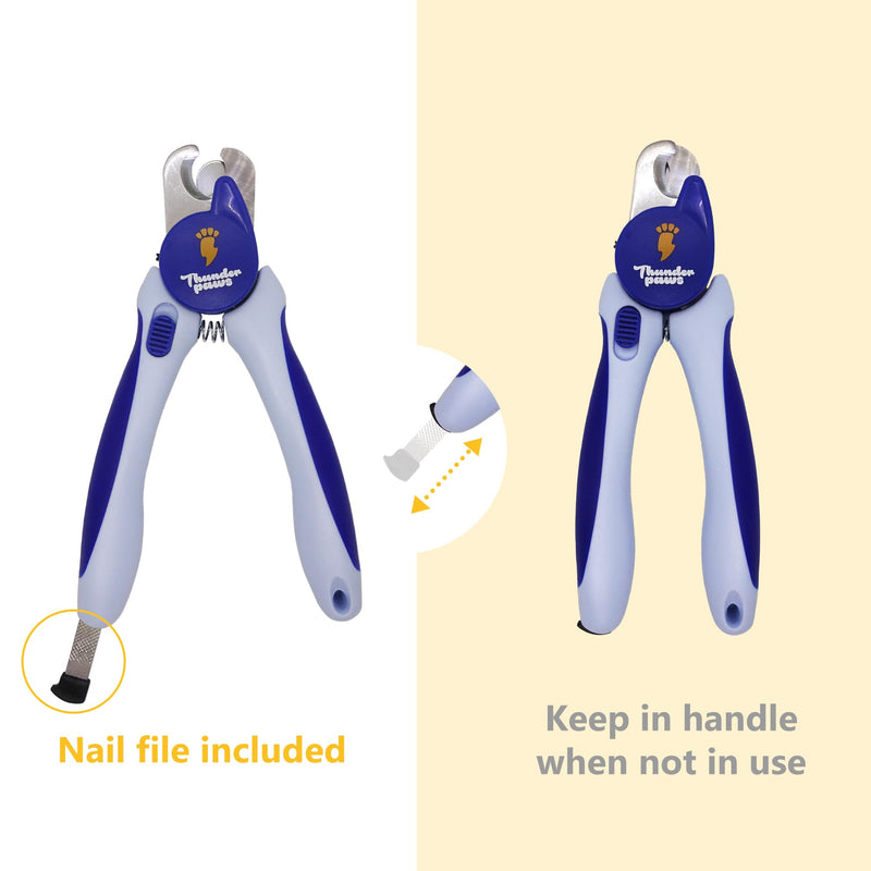 Professional-Grade Dog Nail Clippers with Protective Guard and Safety Lock (Medium to Large Breeds) (Blue, Medium to Large Breeds (LED)) Blue Medium to Large Breeds (LED)