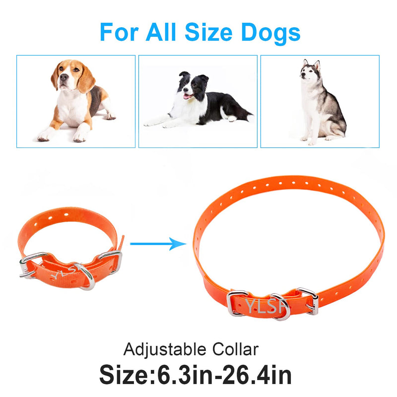 Dog Collar Strap for Most of Electronic Training Shock Collar Receivers-Adjustable Durable Waterproof Odorless 3/4 Inch Collar Replacement for Barking Fence-Pet TPU Collar Strap 1 Pack Orange - PawsPlanet Australia