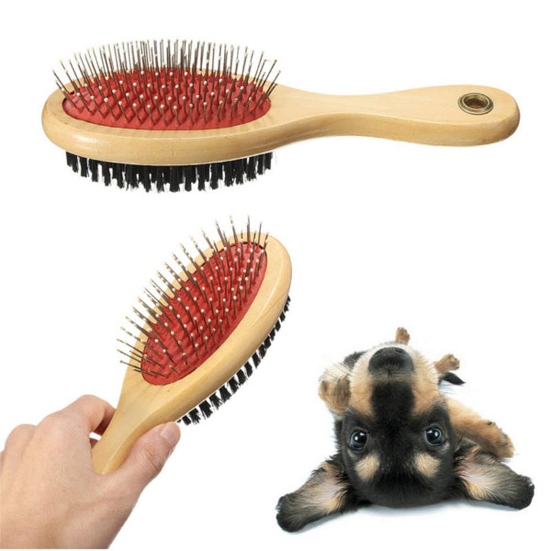 Combo Pin & Bristle Grooming Brush for Dogs and Pets with Durable Handle - PawsPlanet Australia