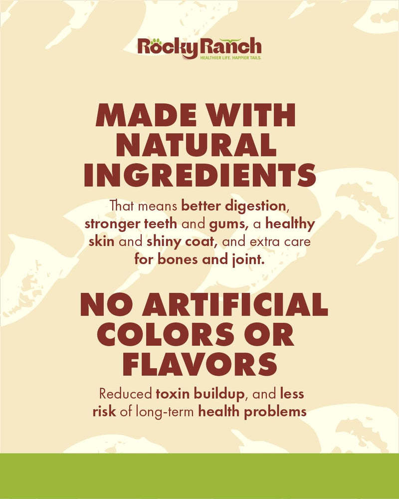 Rocky Ranch, Small Bully Sticks, Beef Flavor, 8 oz, Adult Dog, Natural Chew Treats, Dental Care, High Protein. No additives - PawsPlanet Australia
