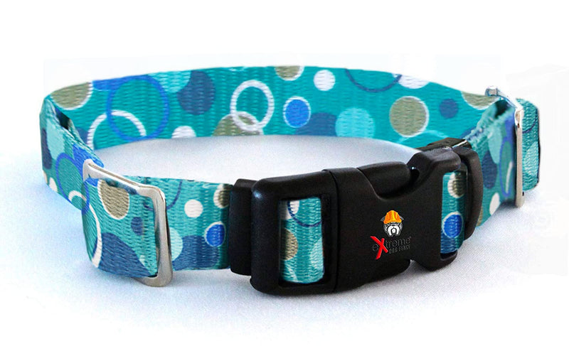 Large Blue Bubbles Replacement Containment and Training Dog Collar Strap with 5-Pack of 6v Batteries - Compatible w/Extreme Dog Fence (EDF), Perimeter Receiver Collars, and More (Bundle 2)