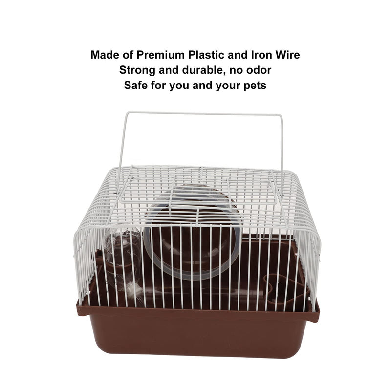 HEEPDD Hamster House Toy, Hamster Cage Breathable Portable Small Animal House with Water Bottle Bowl Running Wheel for Guinea Pigs Rabbits - PawsPlanet Australia