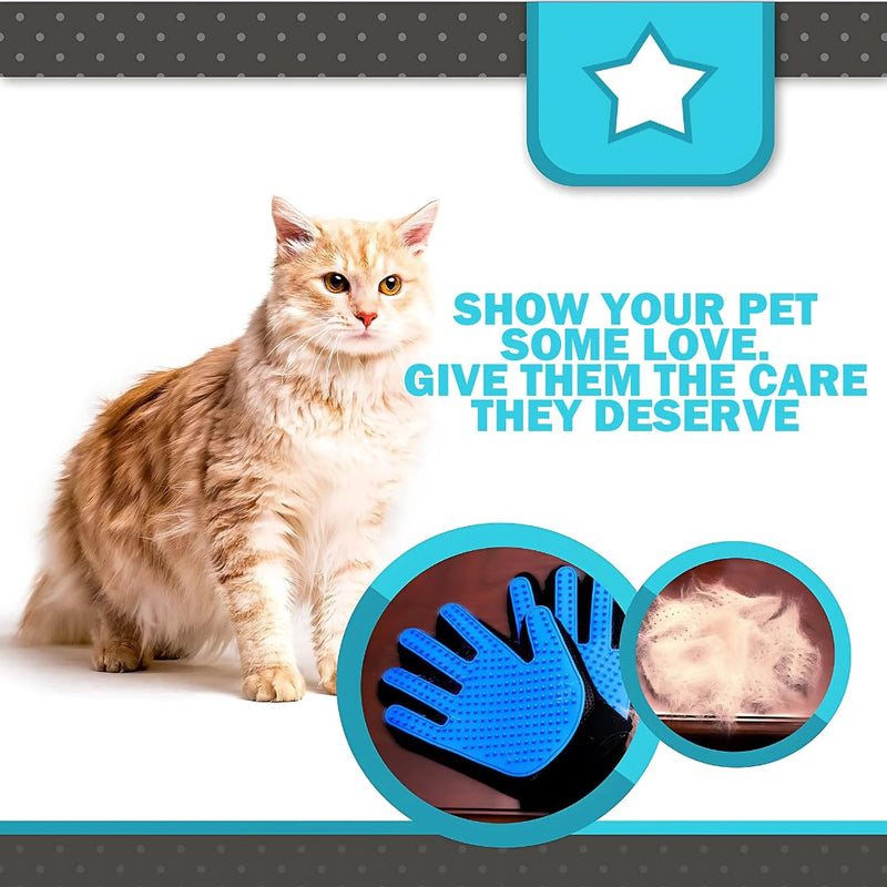 Dog Grooming Gloves for Shedding, Pet Grooming Gloves for Dogs and Cats, Deshedding Brush Glove for Pets, Hands On Glove for Grooming Dogs with Soft Silicone Tips for Effective Hair Removal - PawsPlanet Australia