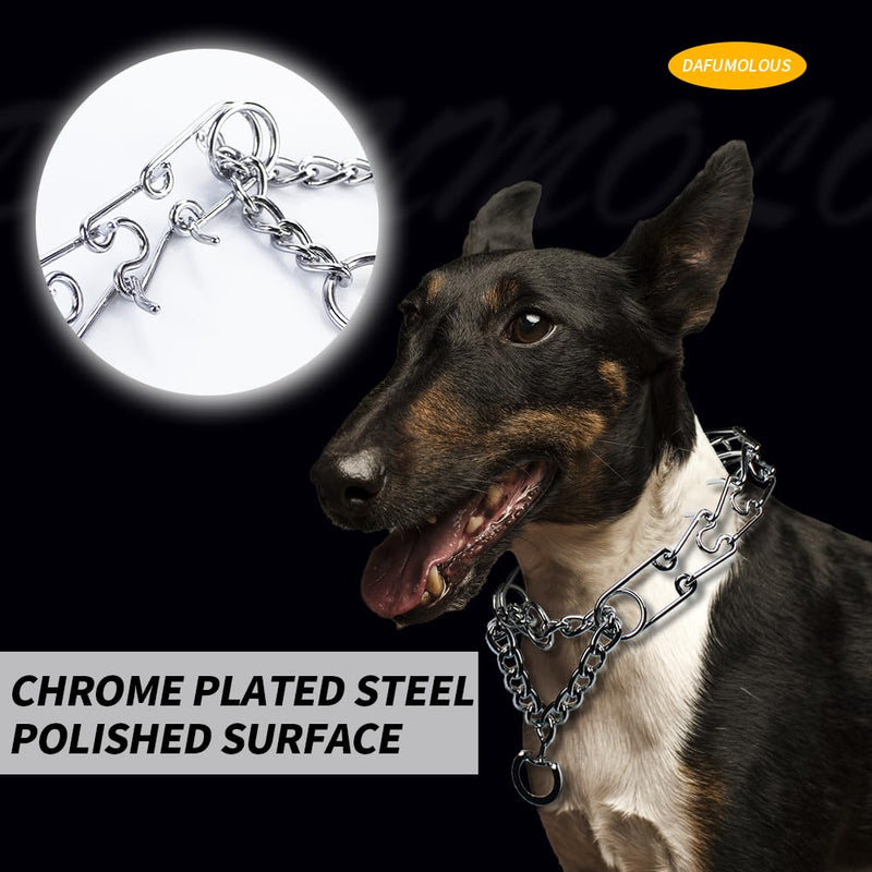 Chrome Plated Prong Dog Collar,no Pull Dog Prong Collar with Spikes,Choke Collar for Dogs Pinch Training Collar (2.5 * 17in) 2.5*17in - PawsPlanet Australia