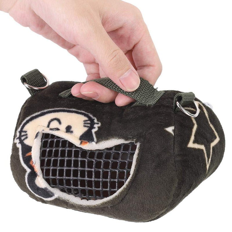 Pet Hamster Carrier, Blackish Green Flannelette Hamster Squirrel Travel Bags Portable Breathable Small Animal Carrier Outgoing Sleeping Bag for Squirrel Hedgehog Guinea Pig(S) S - PawsPlanet Australia