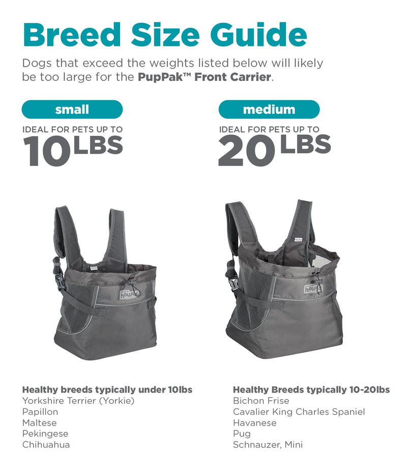 Outward Hound PoochPouch & PupPak Carriers, Lightweight Dog Packs & Front Carriers PupPak Front Carrier Medium Grey - PawsPlanet Australia