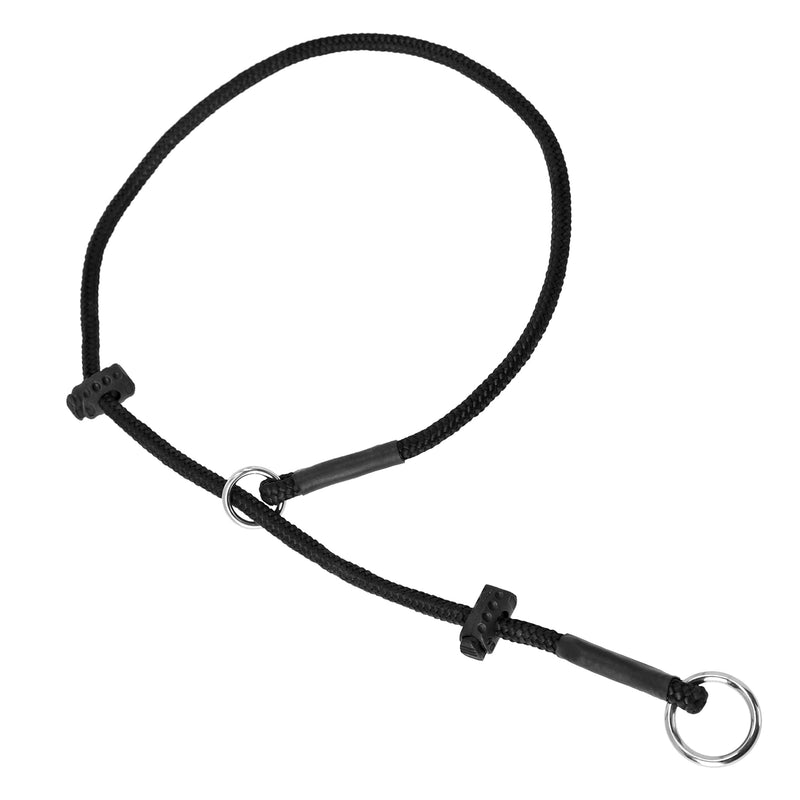 Dingo Gear Dog Choke Collar Hand Sewn Strong Polypropylene Braided Cord Two Limiters Waterproof Choker for K9 Training IGP Agitation Bite Work Obedience XS - Black (S04046) 2 LIMITERS