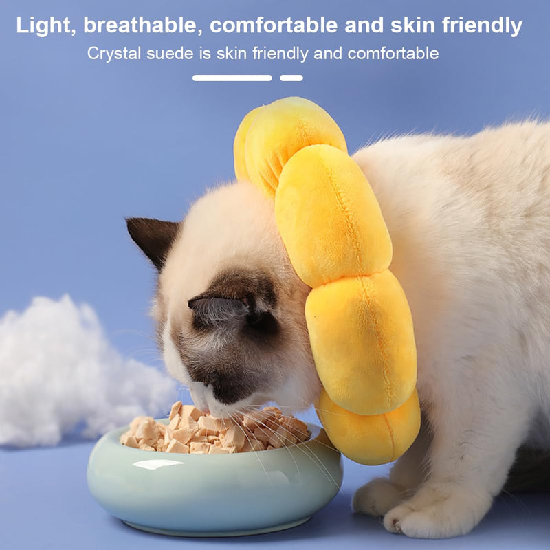 EIHI Cat Collar for Small Dogs After Surgery, Adjustable Collar, Soft Sunflower for Recovery, Collar