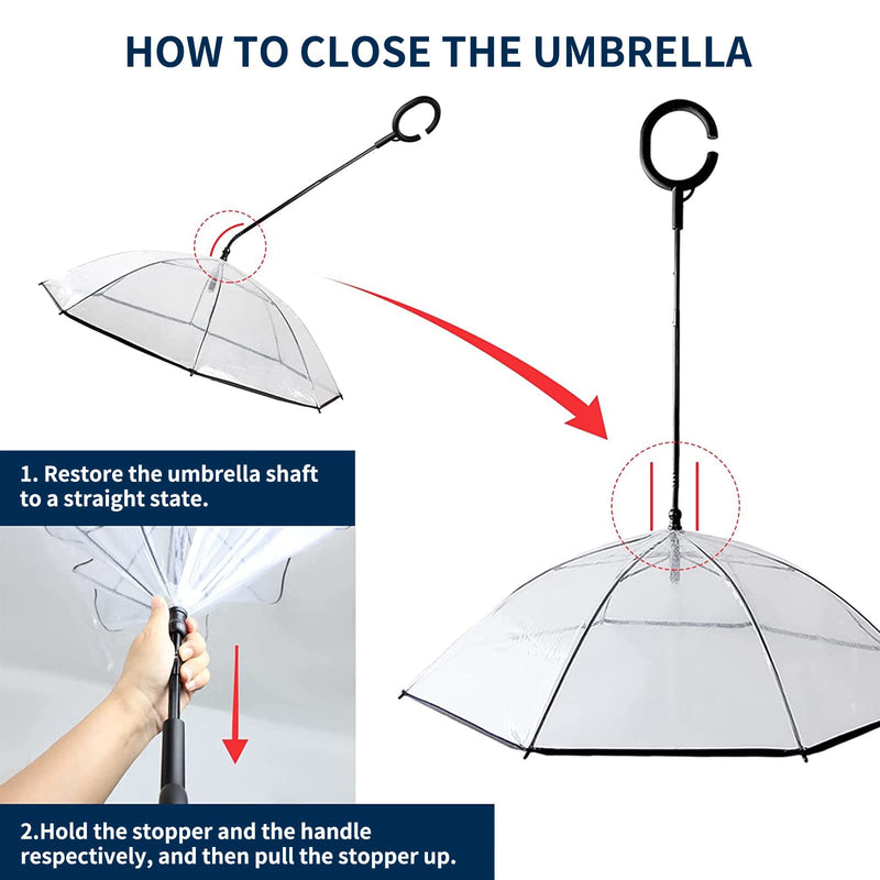 Namsan Clear Dog Umbrella for Small Dogs, Dog Umbrella Leash Keeps Dogs Dry in Rain Walking, Small Dog Rain Umbrella with Adjustable Leash, Self-Assembly