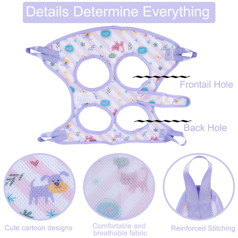 AIO Cat & Dog Restraint Sling for Nail Trimming Foldable Dog Grooming Supet Relaxation Hammock Harness for Pet Grooming S Pink Pink grid Small