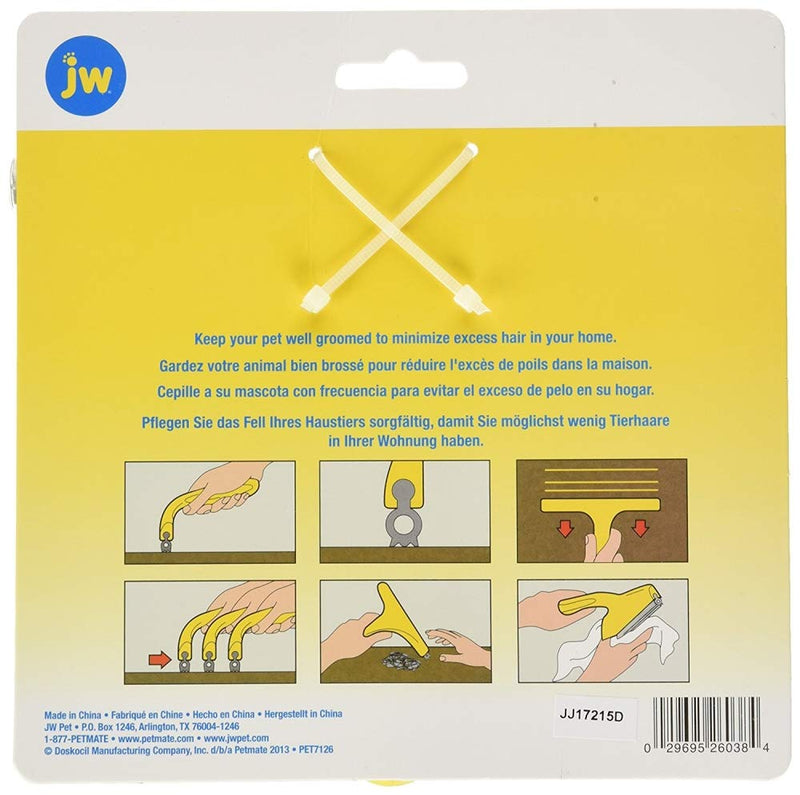 JW Pet GripSoft Pet Hair Magnet Multi-surface Pet Hair Remover Gray/Yellow One Size - PawsPlanet Australia