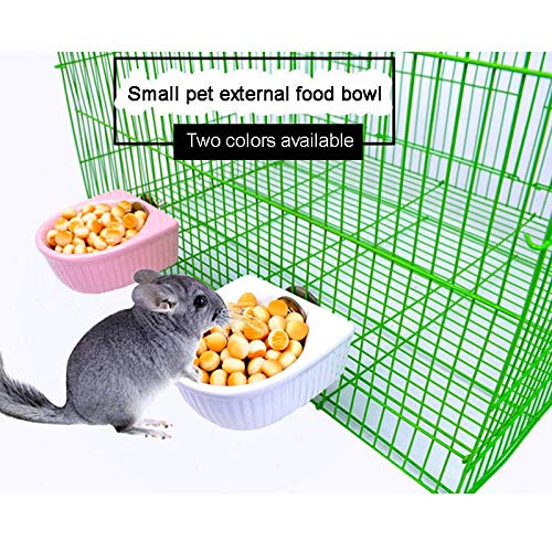 Small Animals Bowl, Detachable Cage Feeder Pet Ceramic Water & Food Feeder, Small Animal Supplies for Rabbit Parrot Squirrels Chinchilla Hamster Ferret (White, M) White Medium - PawsPlanet Australia