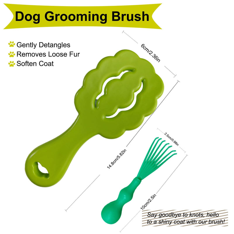 Cloud-Shaped Soft Bristle Puppy Brush for Small Dogs - Yorkie, Shih Tzu, Maltese, and Toy Poodles Grooming Tool with Detachable Lint Comb and Gift Box （Green） Green - PawsPlanet Australia