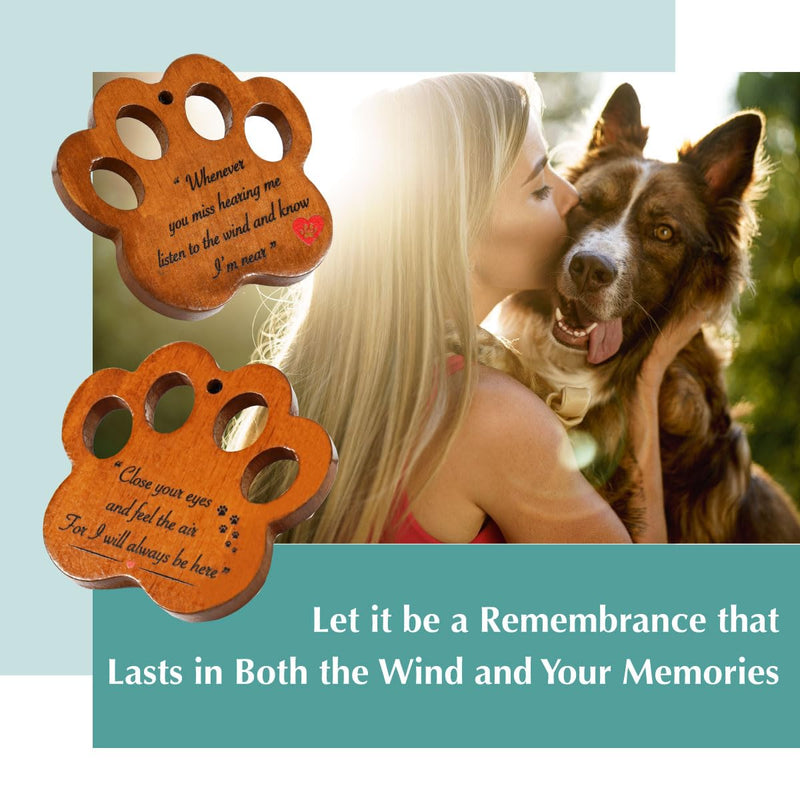 Dog Memorial Gifts for Loss of Dog - Loving Pet Memorial Wind Chimes, Dog Bereavement Gifts with Memorial Poem Gift Cards for The Passing of Dogs and Cats (Midnight Black) Midnight Black