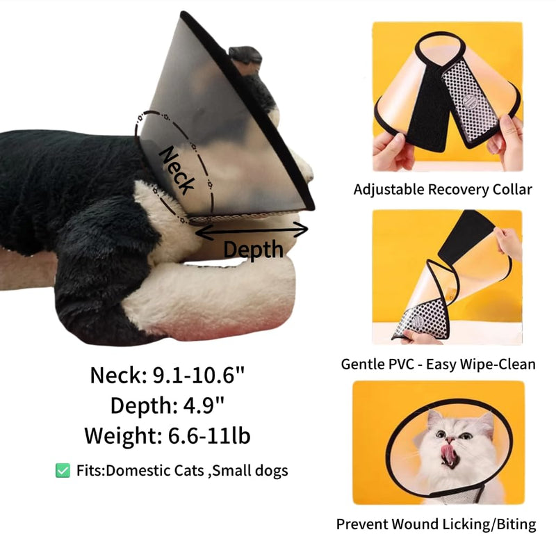 6 Pcs Surgery Recovery Kit for Dogs Cats –Adjustable Dog Cone & Fluffy Dog Blanket(27''x39'') – Get Well Soon – Cleaning Wipes,Calming Toy, Bandages & Mesh Bag – Sympathy Gift for Pet (yellow-S) yellow-S