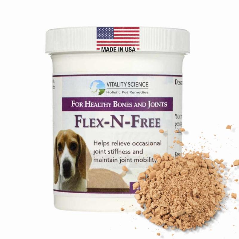 Vitality Science Flex N Free for Dogs | Promotes Healthy Bones & Joints | Relieves Stiffness | Maintains Joint Mobility | Reduces Inflammation | Builds Bone Tissue | 100% Safe & Natural (220g) 220g