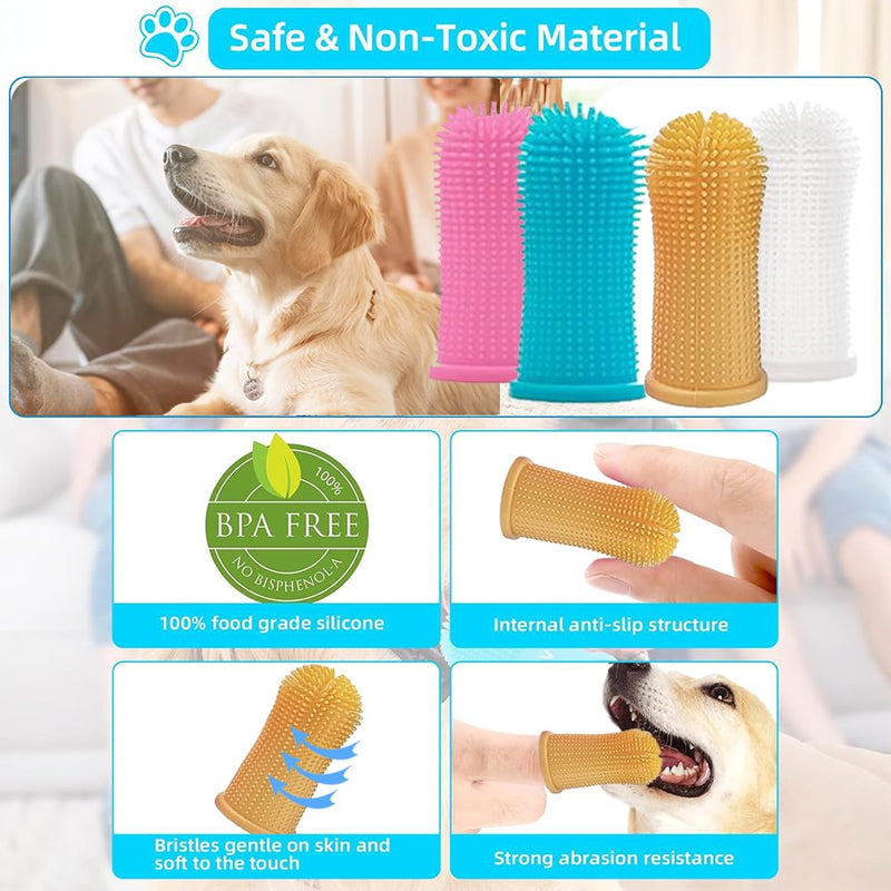 Dog Tooth Brush, Dog Tooth Brushing Kit, Cat Toothbrush, Pet Brushing Kit,Dog Teeth Cleaner Keep Your Pet's Smile Bright with Our Premium Dental Care Tool Dog Finger Tootthbrush Silicon - PawsPlanet Australia