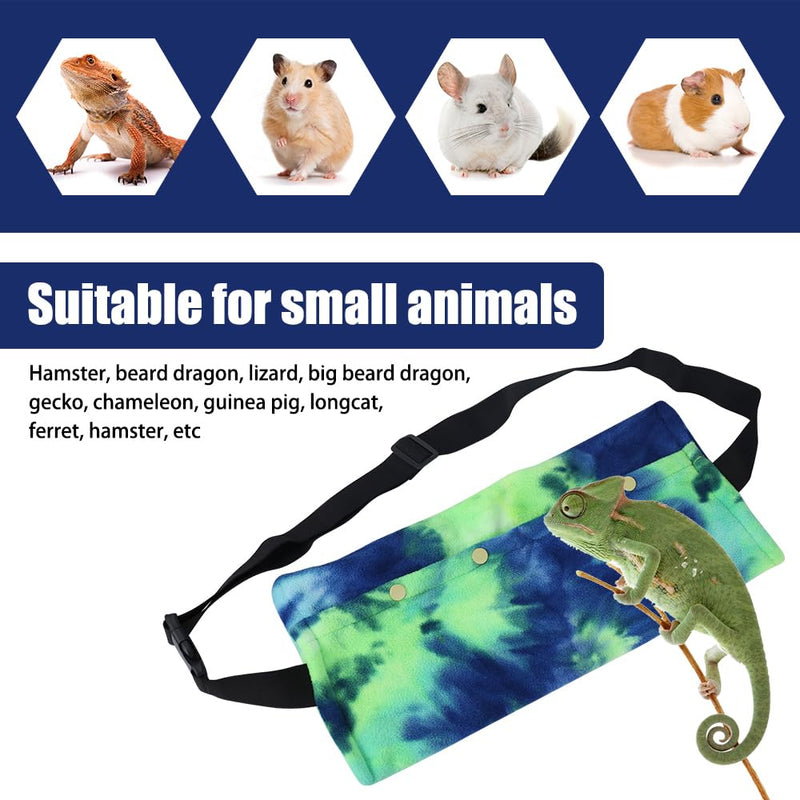 DONGKER Bearded Dragon Sling Carrier,Adjustable Velvet Lizard Leash Harness Bag with Adjustable Strap & Buckle for Outdoor Travel rainbow red - PawsPlanet Australia
