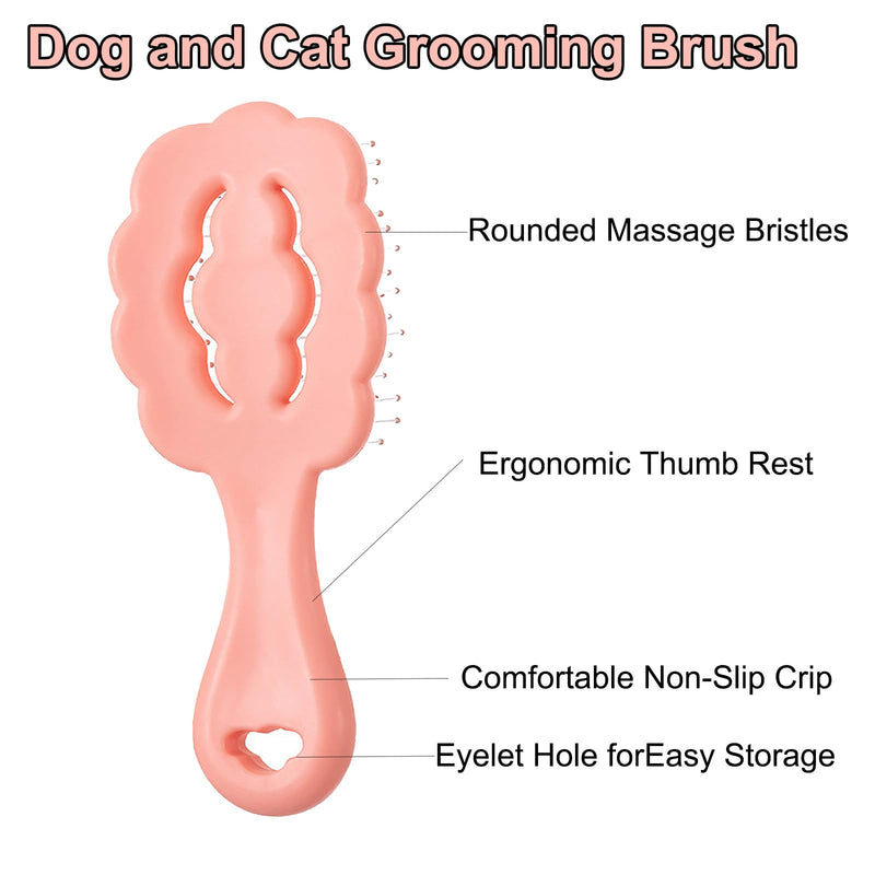 Cloud Shape Small Dog Grooming Brush - Soft Pin Brush for Gentle Detangling & Massage Puppy Hair Comb for Maltese, Shih Tzus, Yorkies, and Puppies, Pink - PawsPlanet Australia