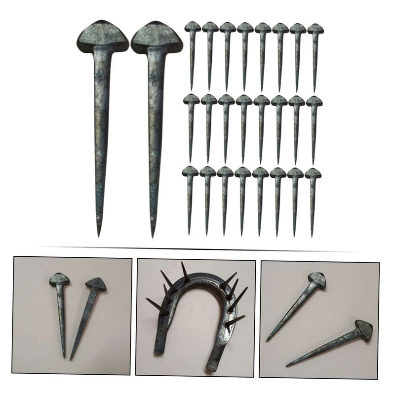Horseshoe Nails 50 Pcs Iron Mini Hoof Nails 1.96In Lightweight Farrier Tools for Horseshoe Fixing and Horse Tack Repair Practical Equipment