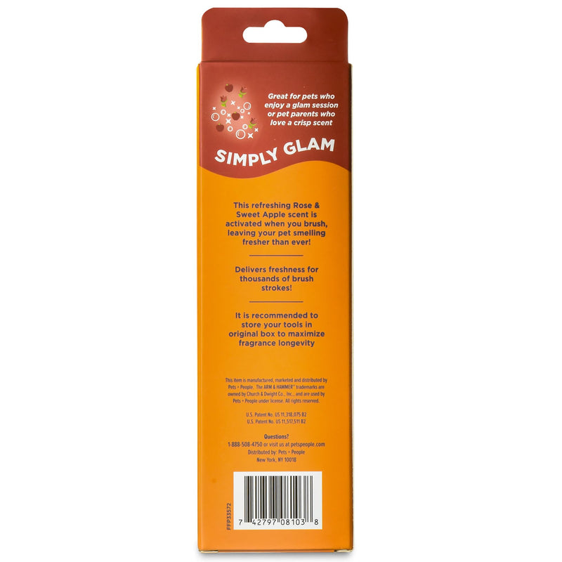 Arm & Hammer “Simply Glam” Dog Grooming Pin Deodorizing Comb with Fragrance Transfer Technology – Scented Dog Comb for Detangling & Shedding, Sweet Apple & Rose Scent Navy & Yellow Dog Comb - Sweet Apple & Rose - PawsPlanet Australia