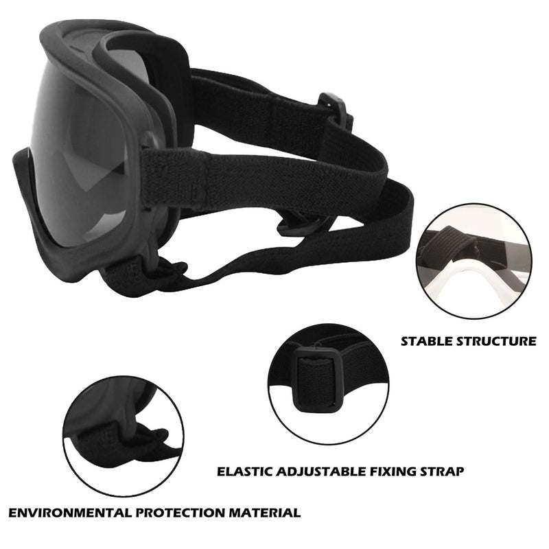 Dog Sunglasses,Doggles Anti-UV Protection, Pet Sunglasses with Adjustable Strap, Suitable for Motorcycle Car Driving Bike Riding Hiking Swimming Wind Dust Fog Dog Eye Protection WhiteFrameClearLens