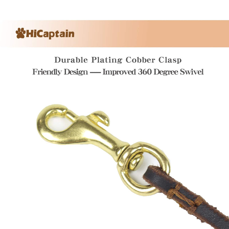 HiCaptain Thin Leather Pet Leash, Durable Dog Leashes Suit for Small Dog Up to 15 lb 00(1/5 inch Wide, 6 Ft) Brown Regular 1/5 inch Wide, 6 Feet - PawsPlanet Australia