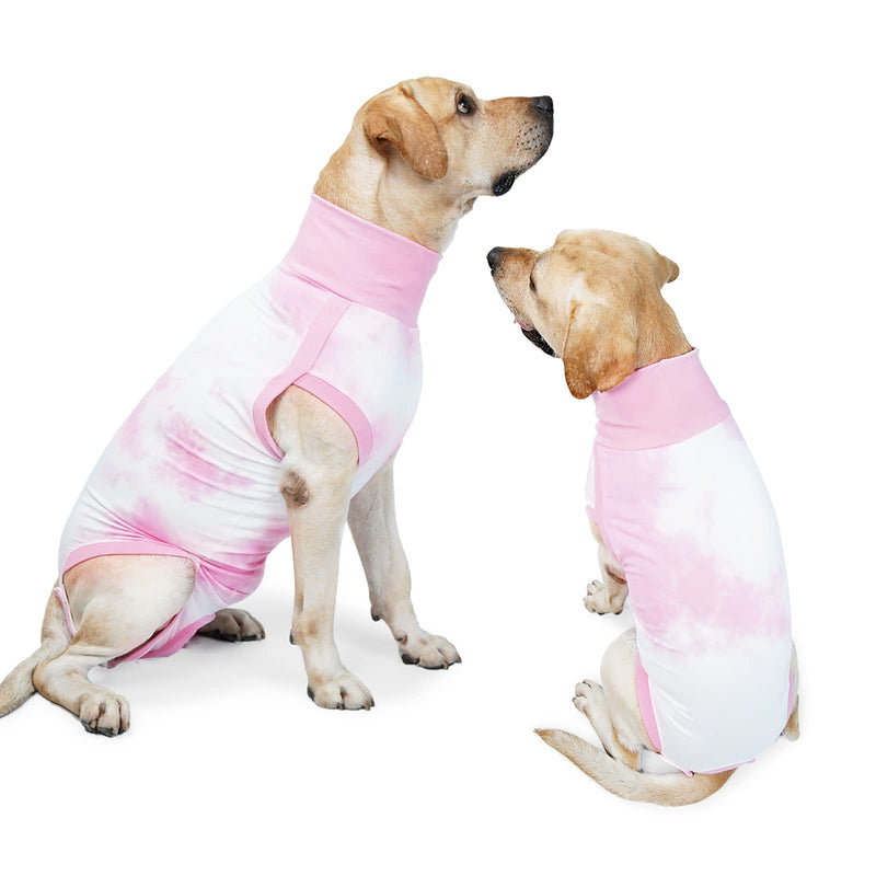 Lianzimau Dog Recovery Suit,Spay Suit for Female Dog,E-Collar Cone Alternative After Surgery Anti-Licking,Neuter Suit for Male Dogs,Dog Surgical Suit for Abdominal Wounds Dog Onesie Body Suits Medium Pink