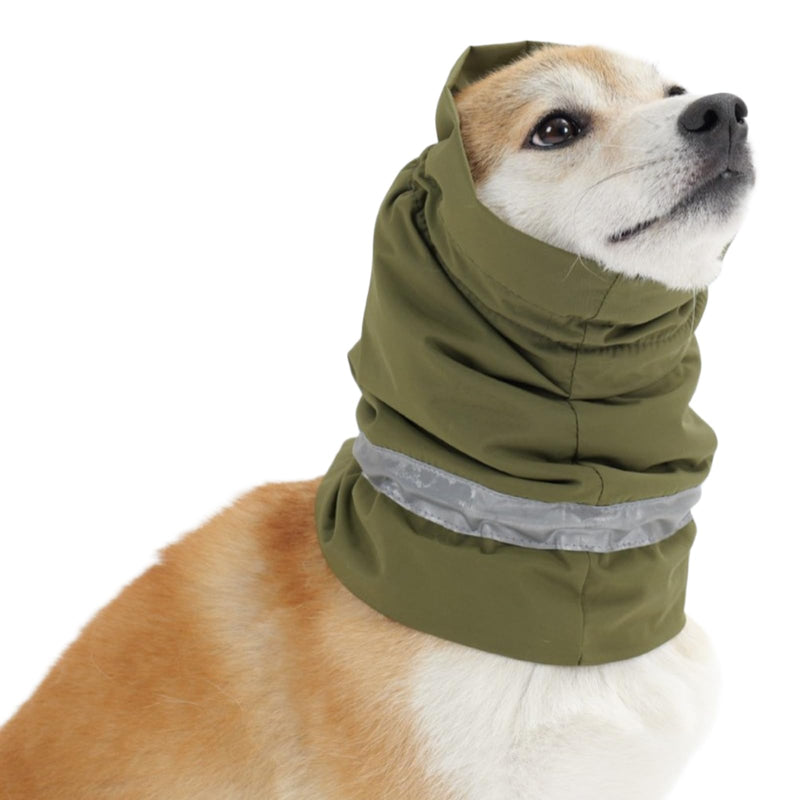 Dog Winter Ear Protector Waterproof Thermal Dog Snood with Reflective Strip Puppy Earmuffs Dogs No Flap Ear Wrap Pet Ears Neck Cover for Warm Winter Anxiety Relief Calming (Green, L) Green