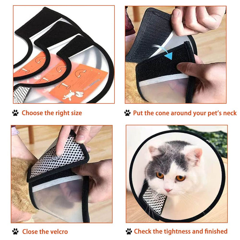 Cat Cone Collar 3PCS Adjustable Protective Collar for Pet Cat,Recovery E-Collar Wound Healing (3PCS) 3PCS- - PawsPlanet Australia